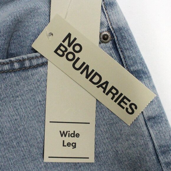 No Boundaries XL 16-18 No Waist Wide Leg Baggy Light Wash Blue Denim Jeans - Picture 4 of 12
